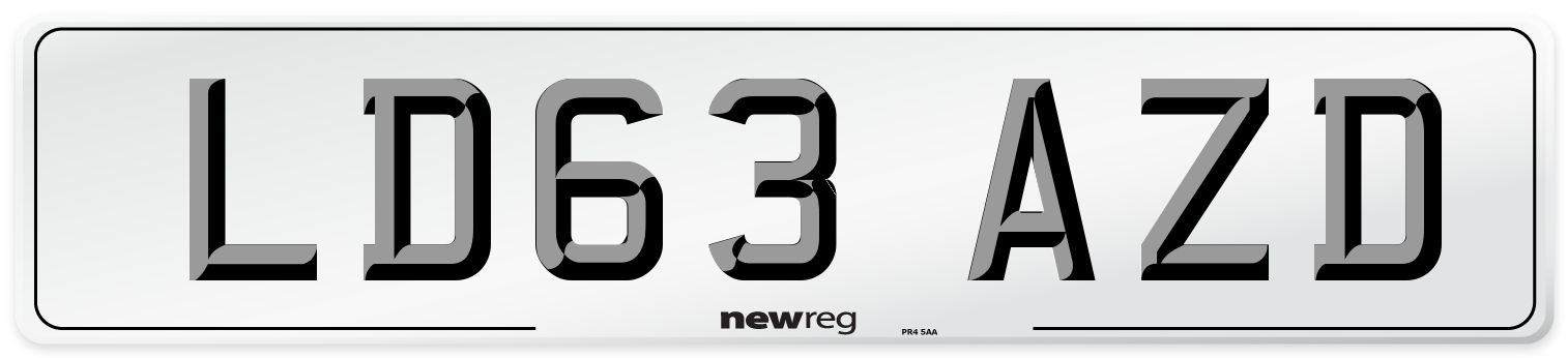 LD63 AZD Number Plate from New Reg